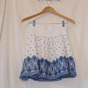 JCrew Skirt with blue embroidery